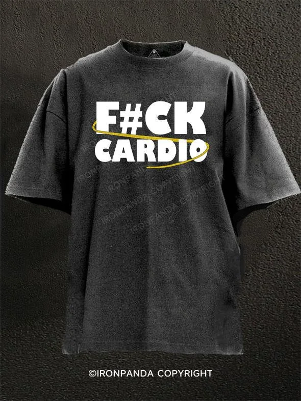 T-Shirt-Slim-Fit-Fuck Cardio Washed Gym Shirt