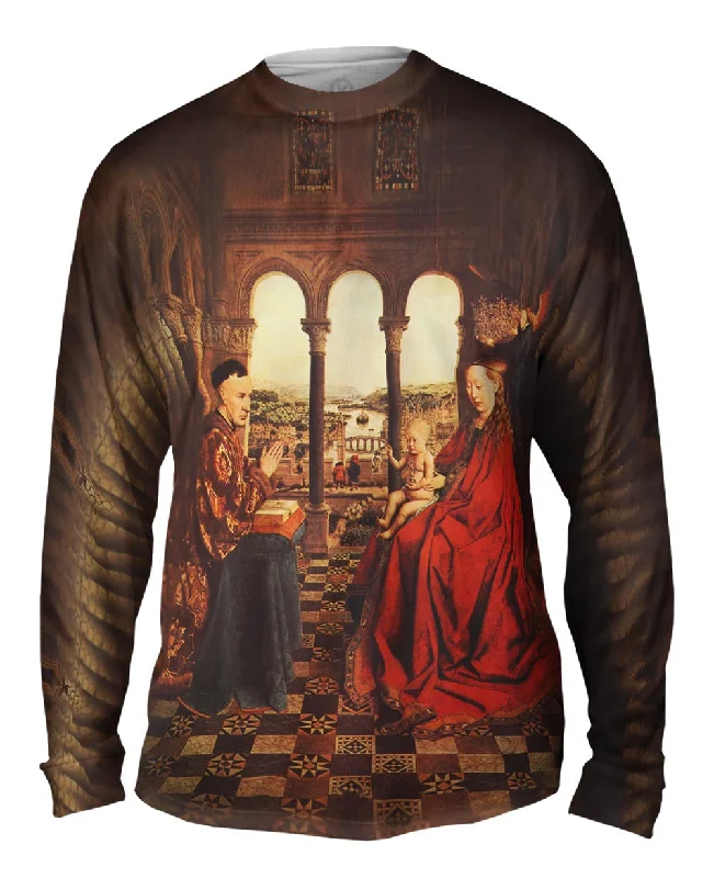 Long-Sleeve-Fleece-Van Eyck - "De Maagd van Kanselier Rolin~The Virgin and Chancellor Rolin" (1620)