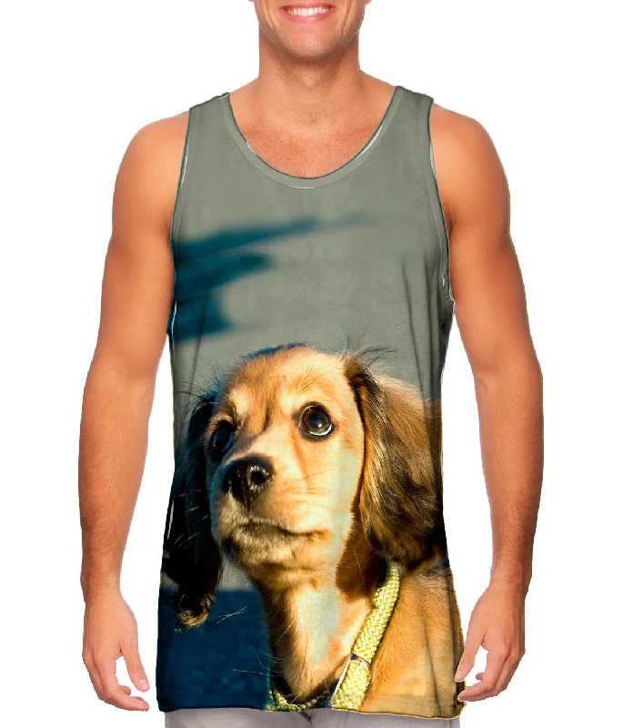 Tank-Top-Black-Ambitious Dachshund Puppy